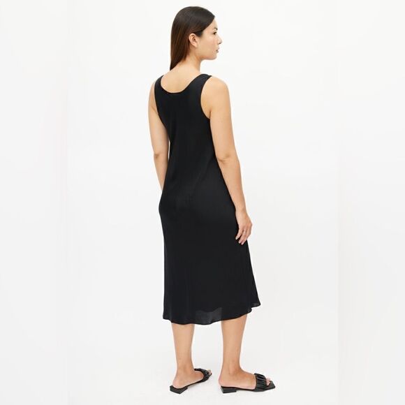 VINCE Black Satin Sleeveless Slip Midi dress - Picture 4 of 10